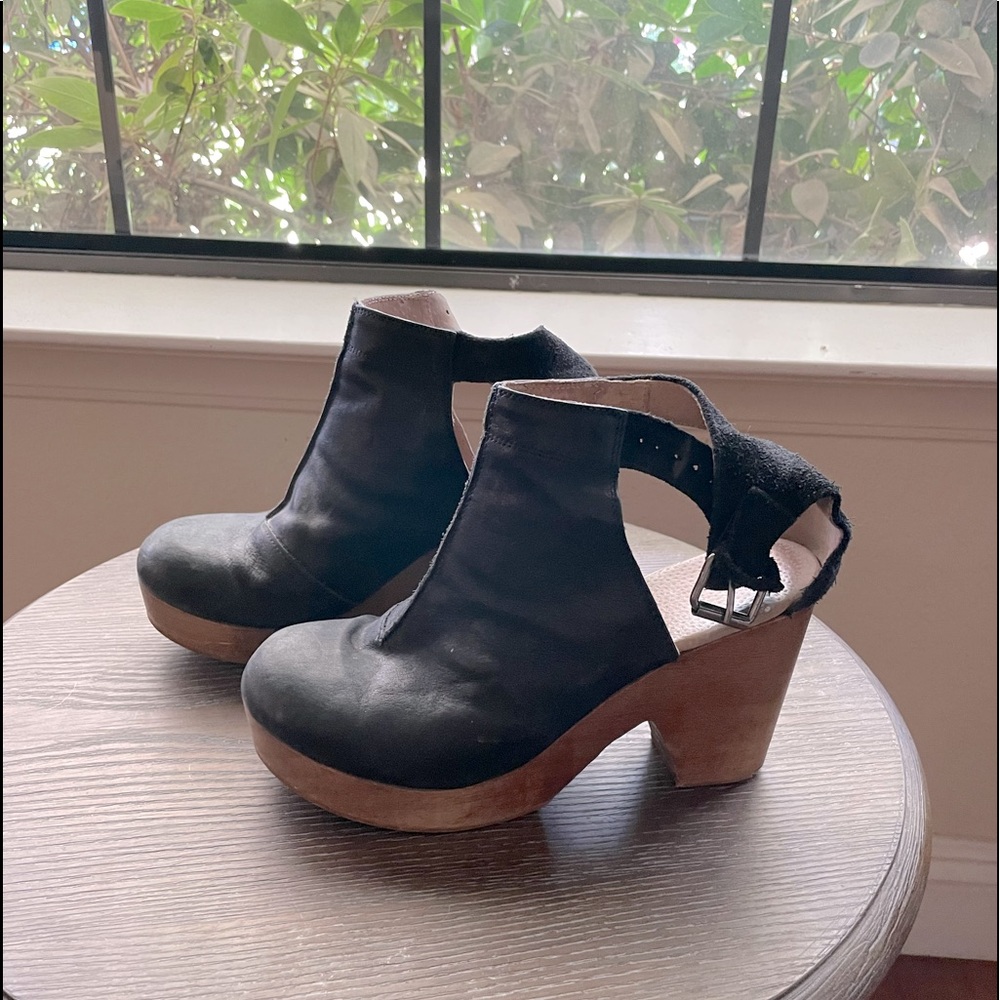 Free People leather clogs.